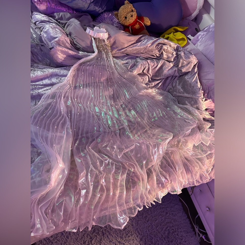 Iridescent light up rave cape